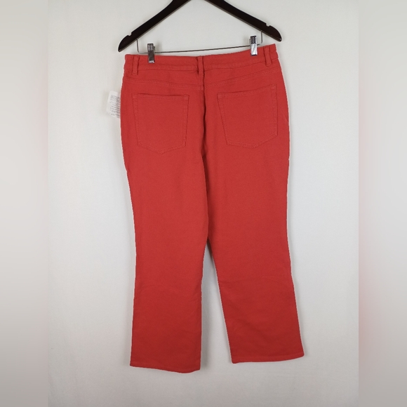 NWT Quacker Factory Jeans Bootcut Dream Jeannes Spice Red Size 14 A210151 - Picture 8 of 8